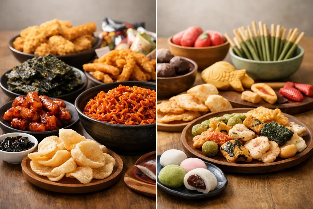 Korean Snacks Versus Japanese Snacks
